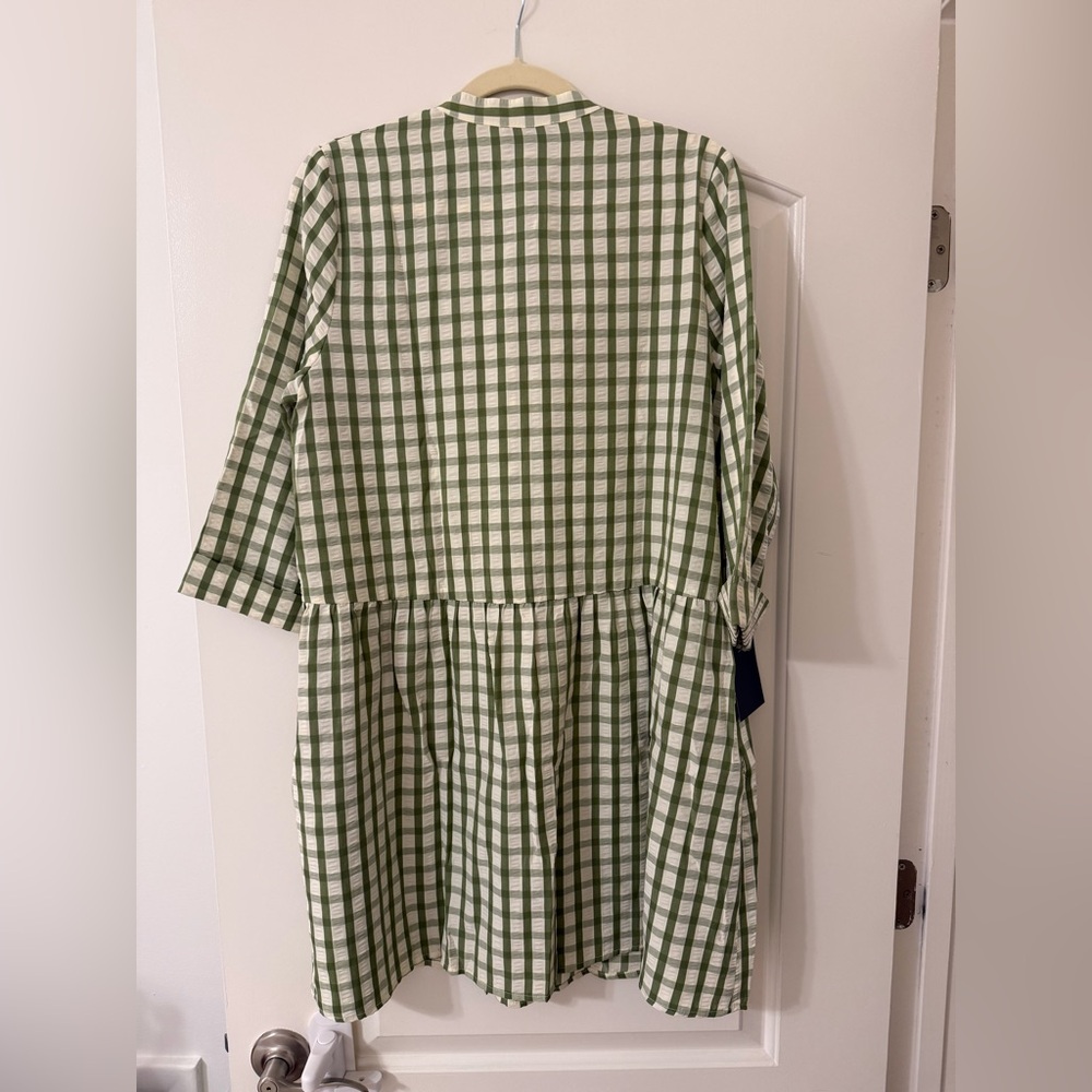 Tuckernuck Sage Seersucker Gingham Royal Shirt Dress- NWT size M - Picture 5 of 6